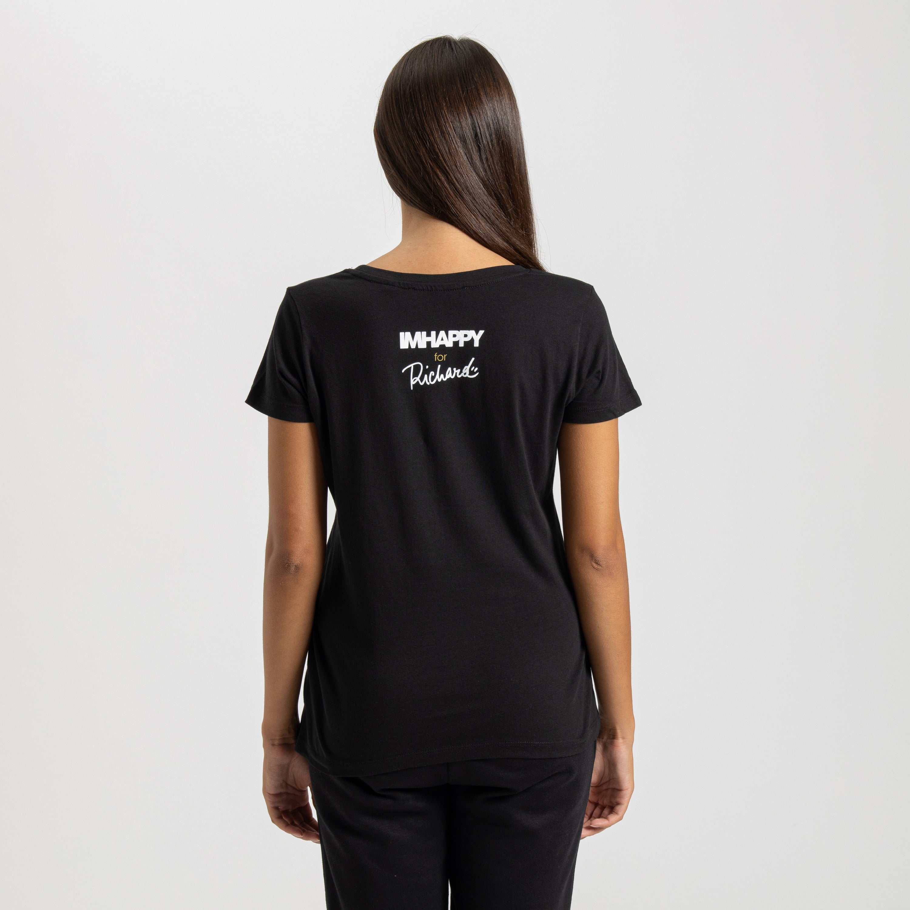 T-shirt Donna Nera Mantra della Felicità