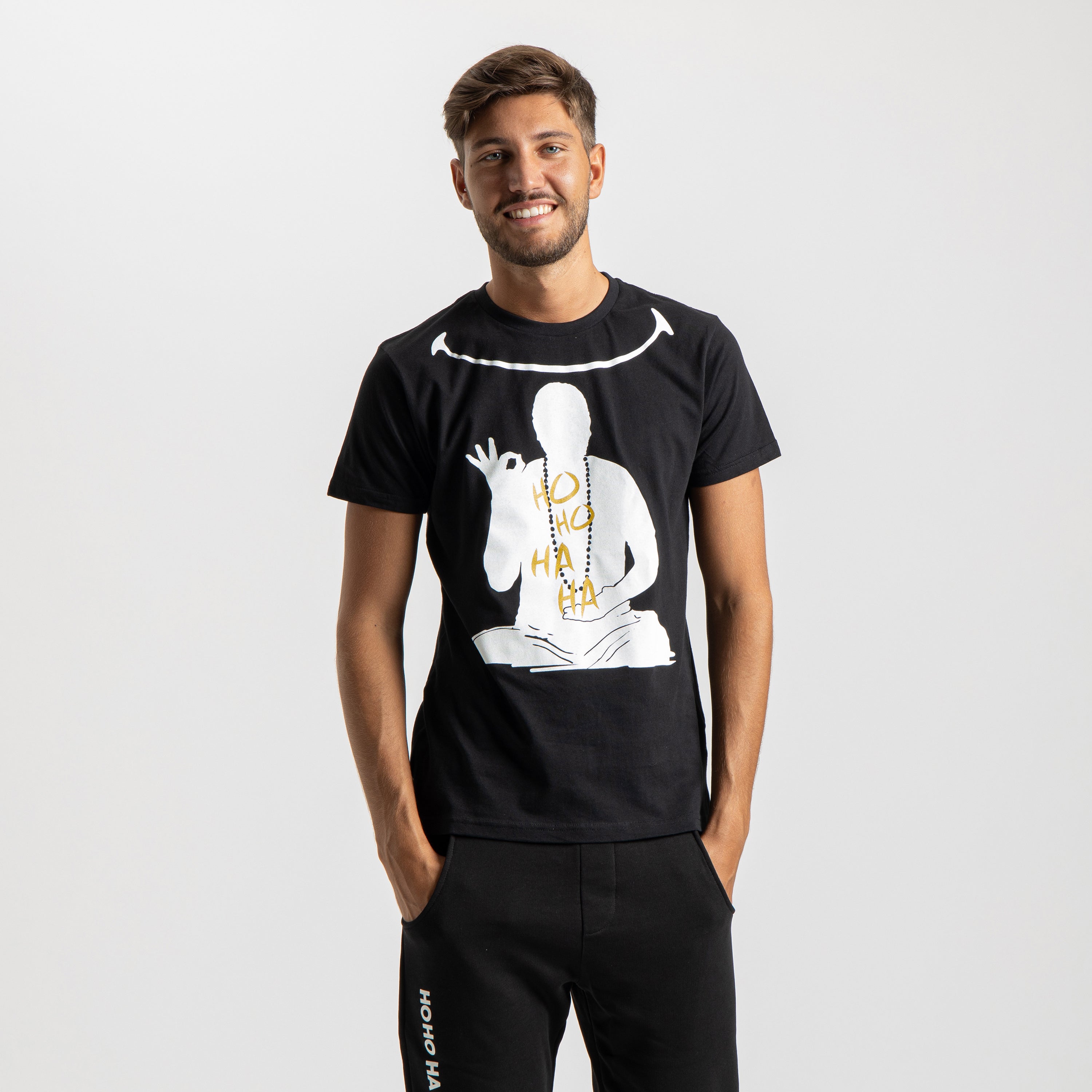 T-shirt Uomo Nera Mantra della Felicità