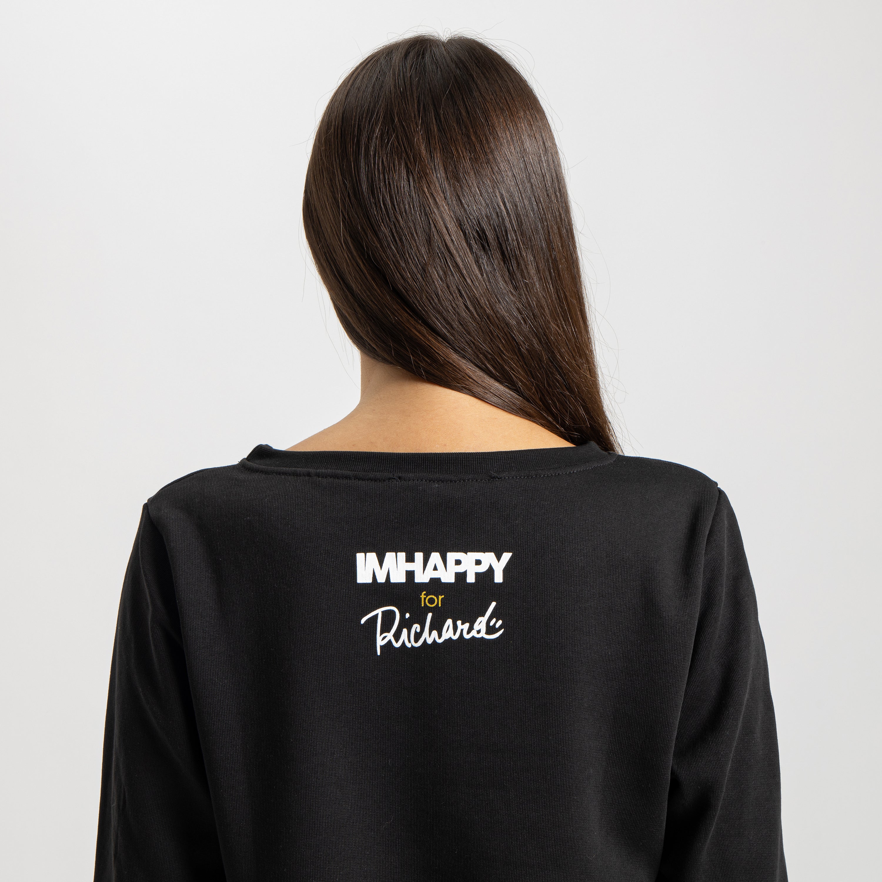 Felpa Nera Donna Mantra della Felicità