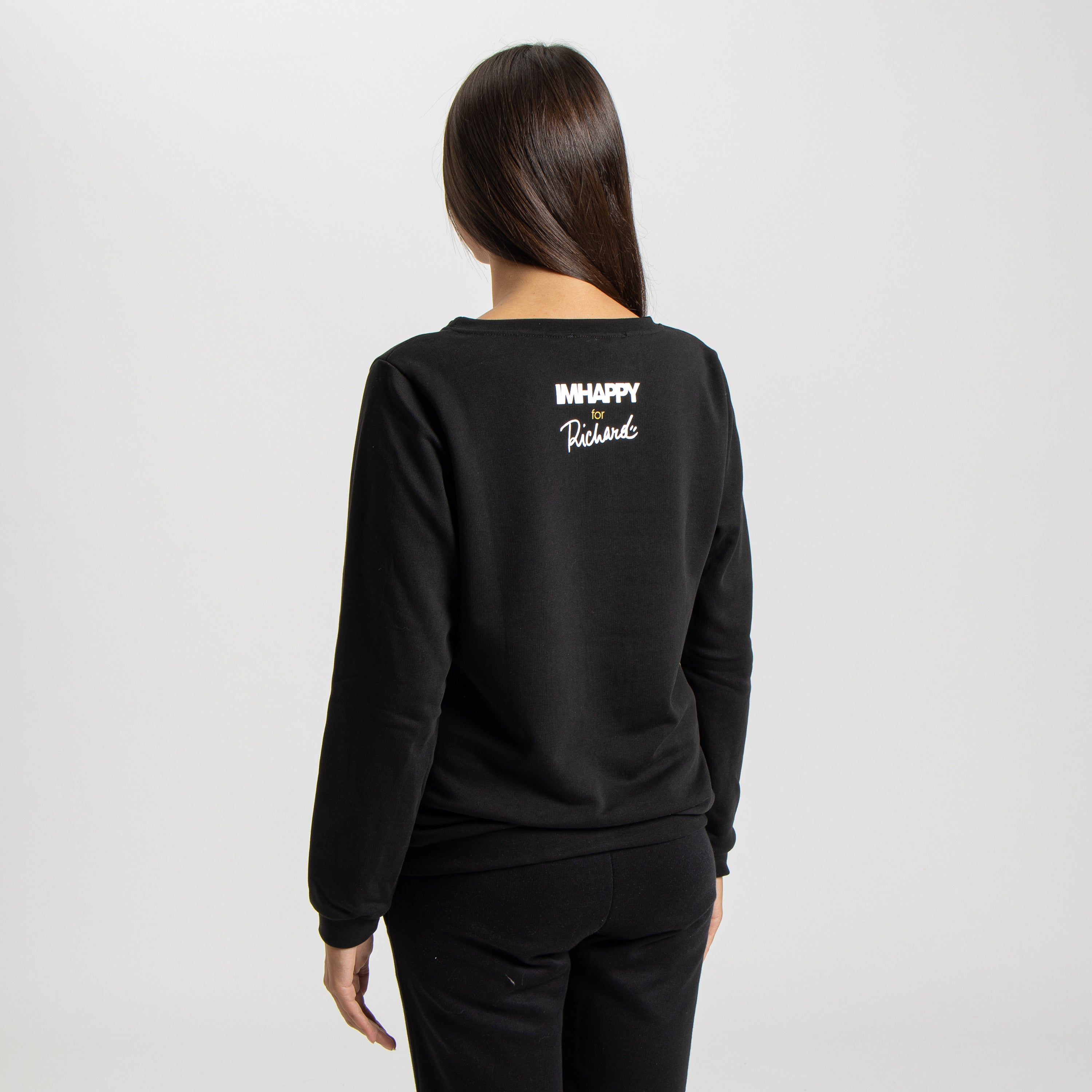 Felpa Nera Donna Mantra della Felicità