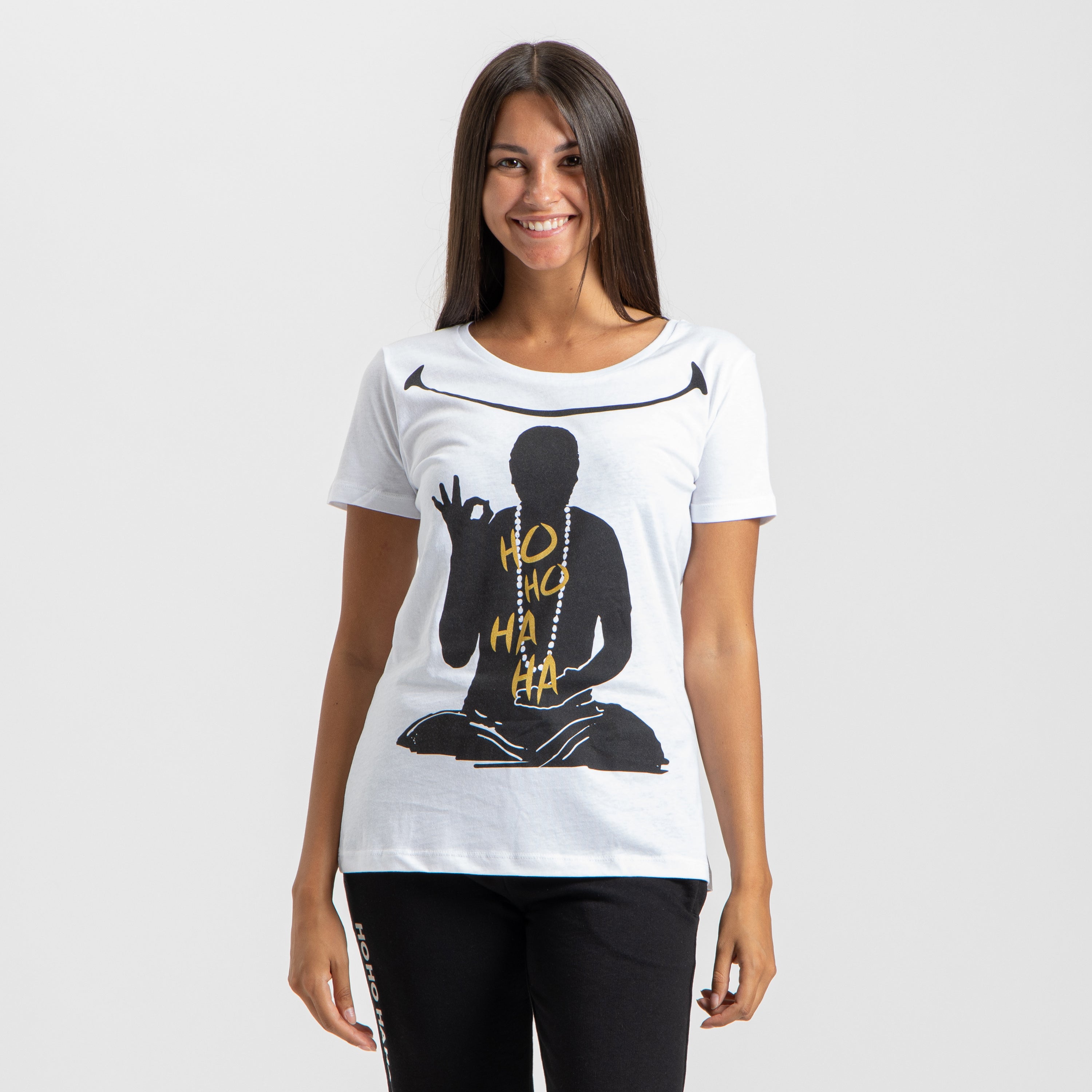 T-shirt Donna Bianca Mantra della Felicità