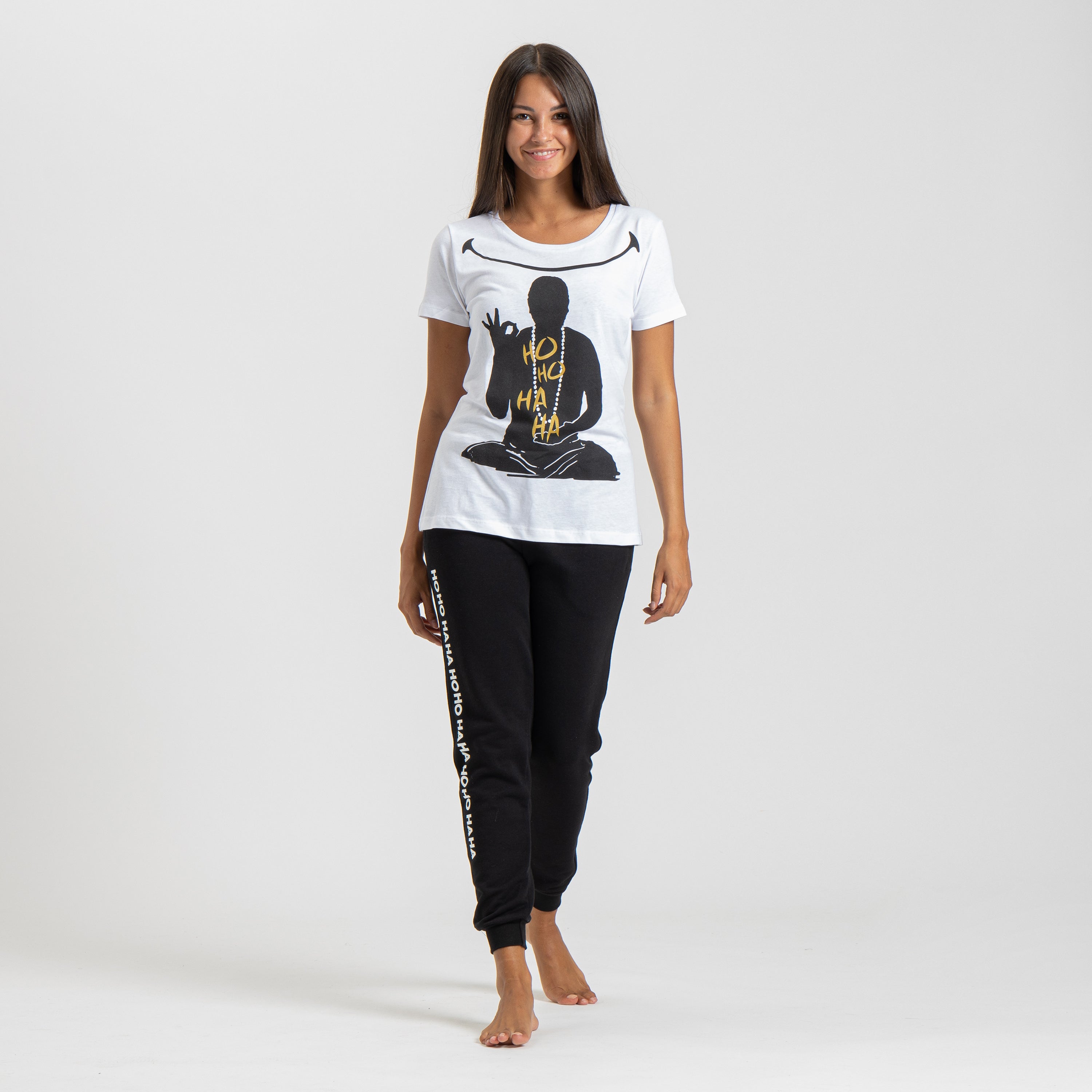 T-shirt Donna Bianca Mantra della Felicità