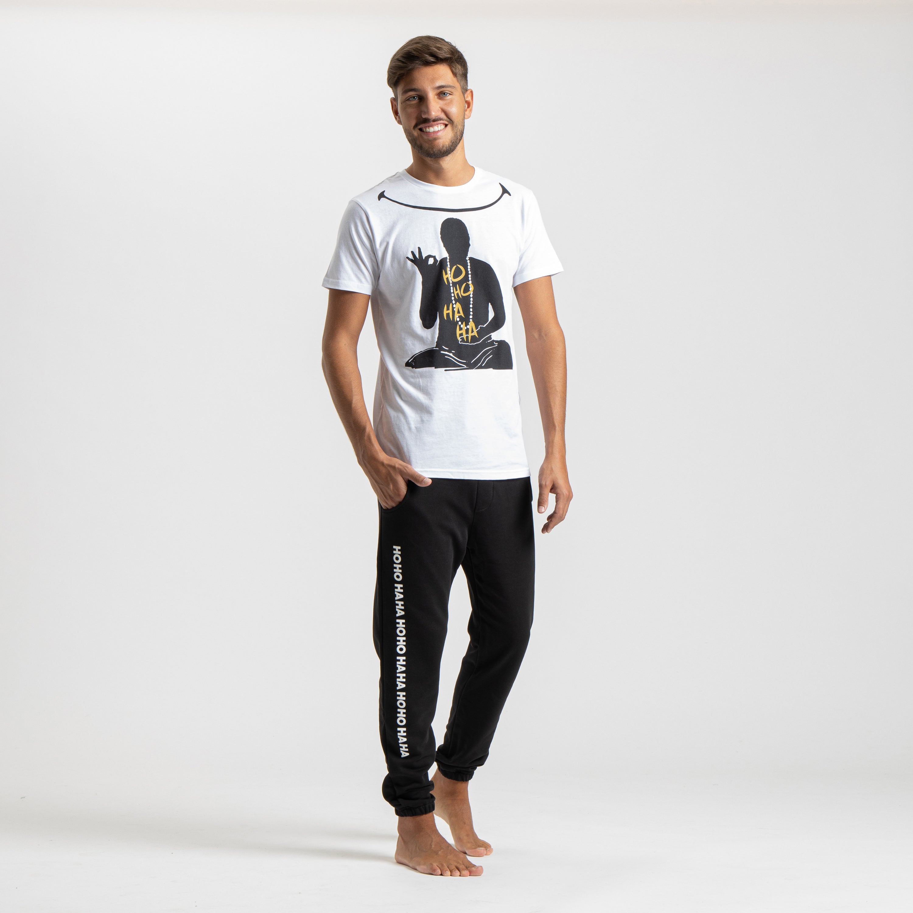T-shirt Uomo Bianca Mantra della Felicità