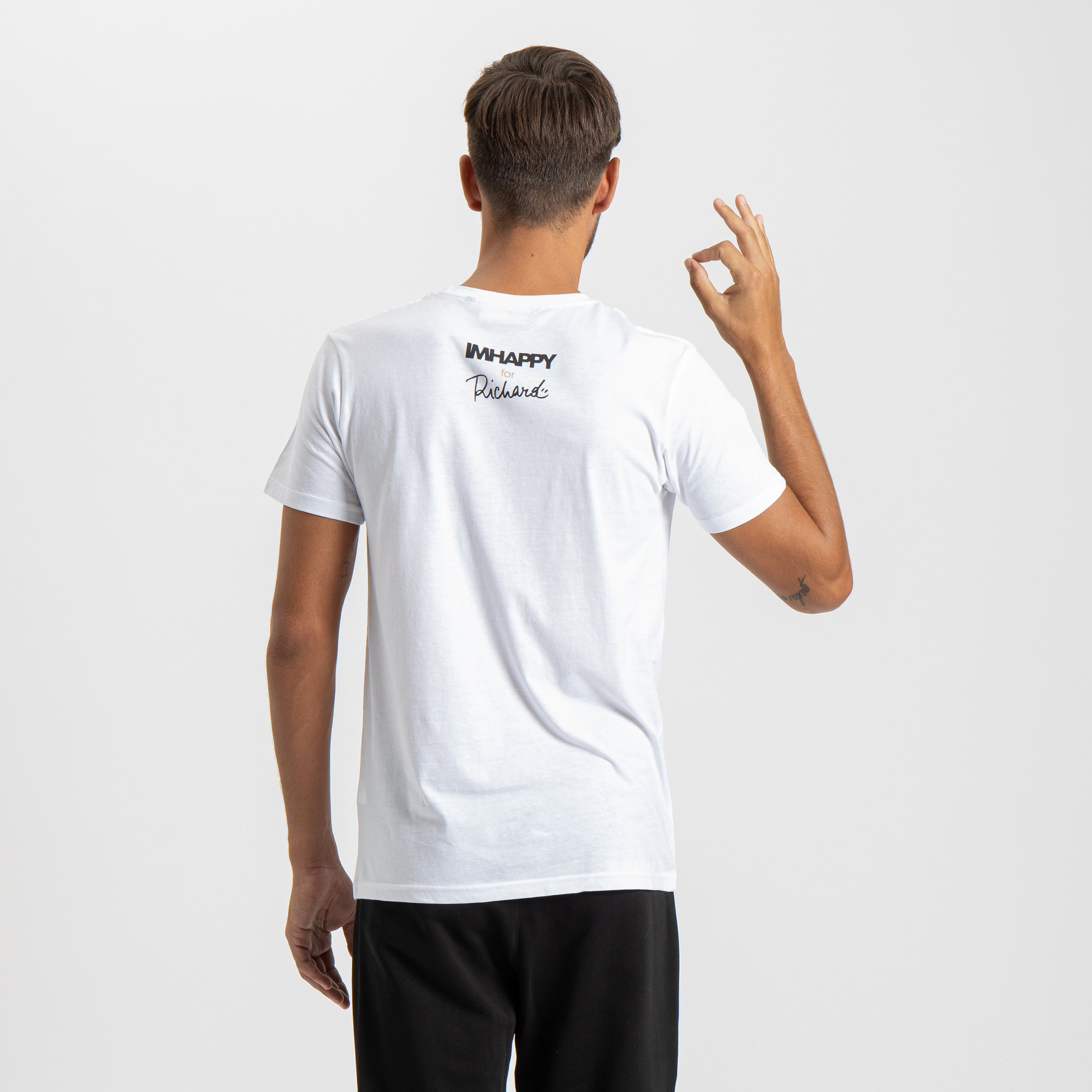 T-shirt Uomo Bianca Mantra della Felicità