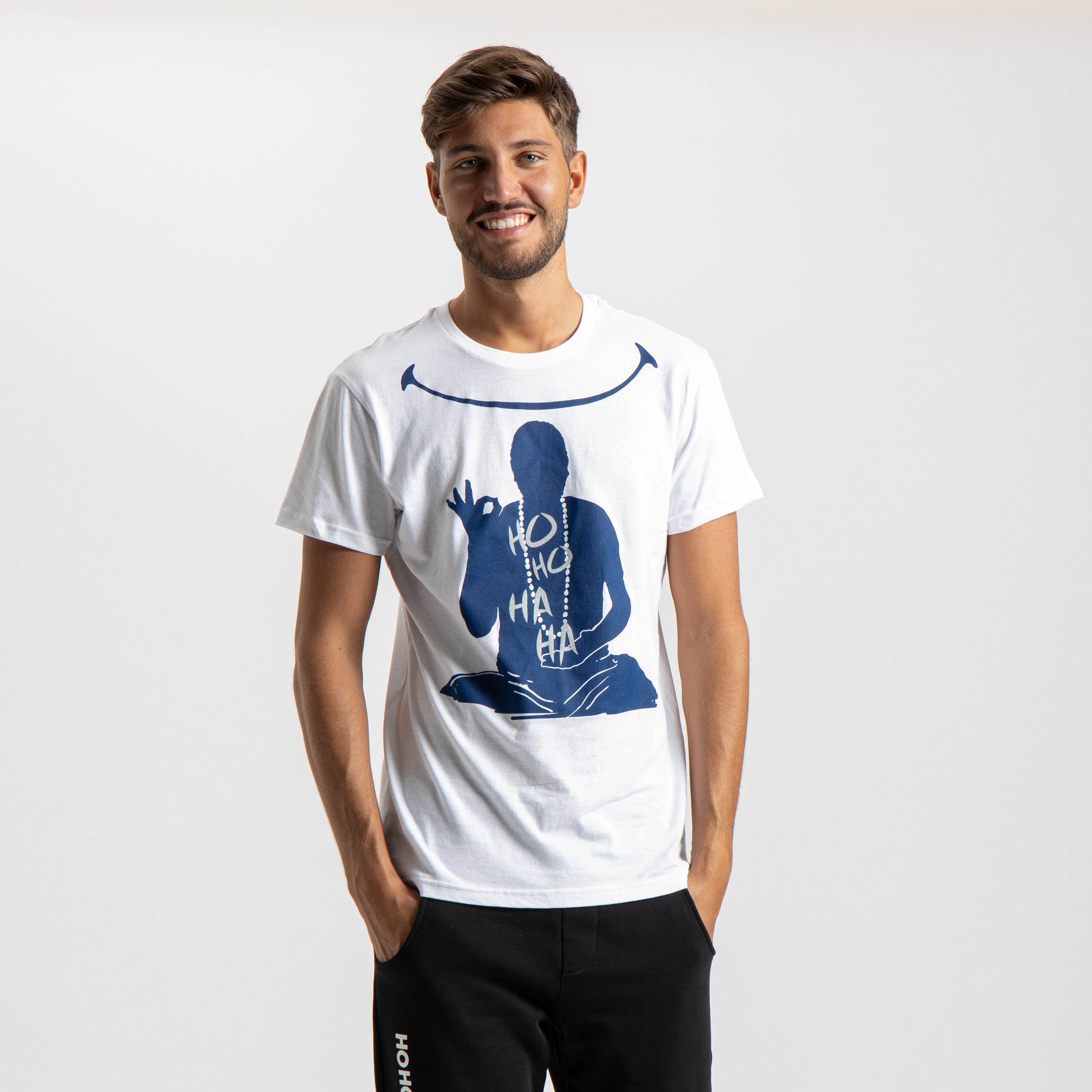 T-shirt uomo logo Blu Mantra della Felicità