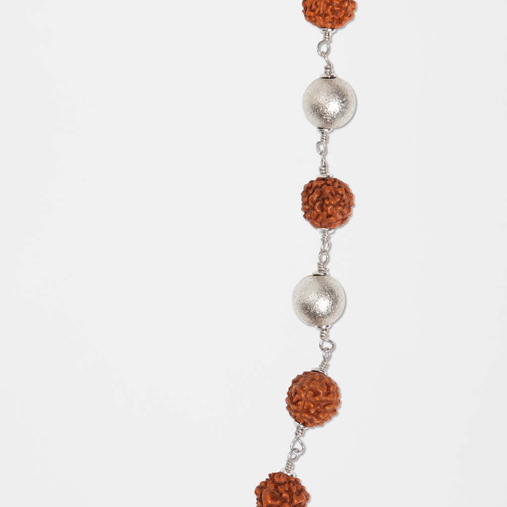 Mala di Rudraksha e argento