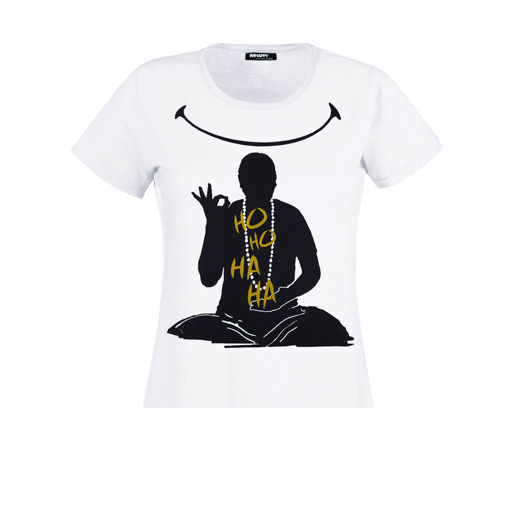 T-shirt Donna Bianca Mantra della Felicità